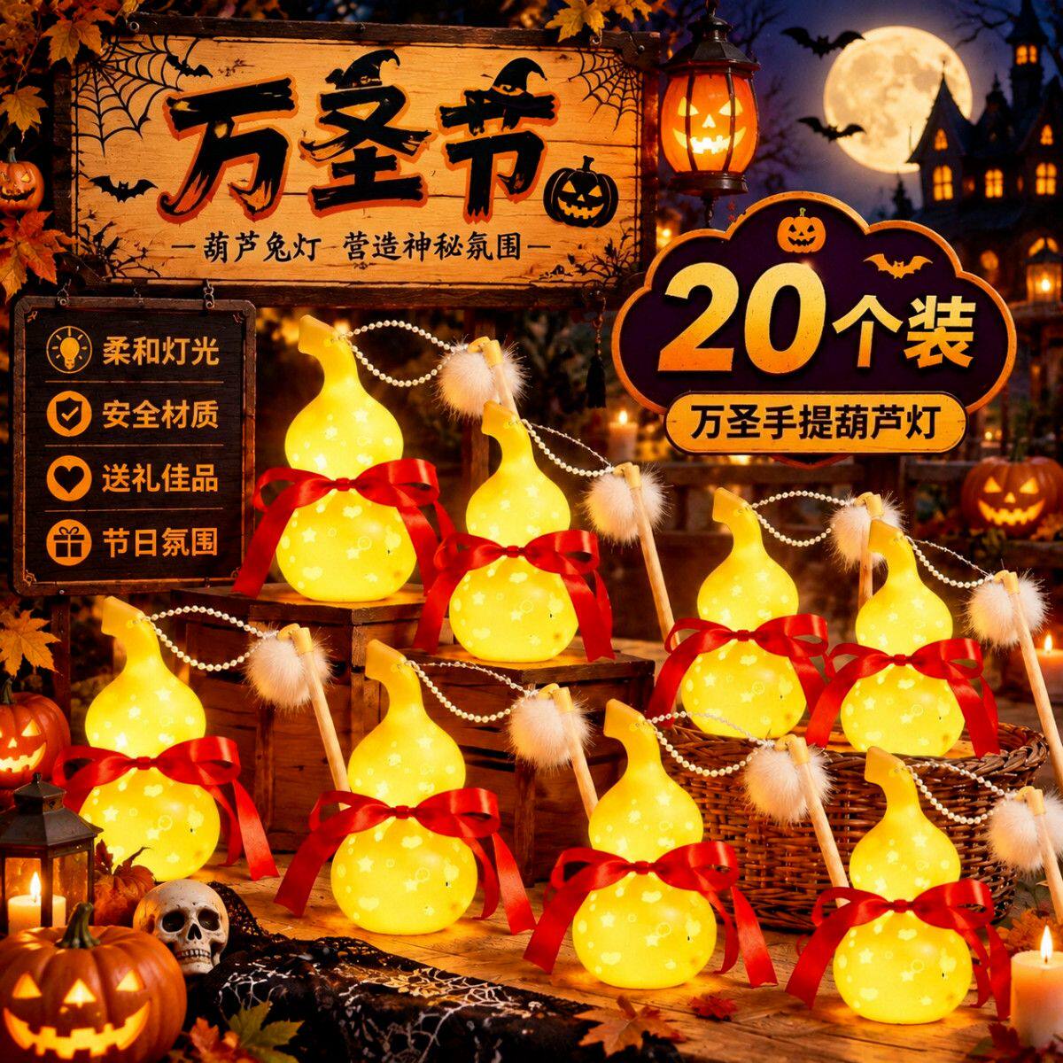 中秋葫芦灯笼儿童玩具花灯新款幼儿园手提灯发光古风夜市摆摊批发