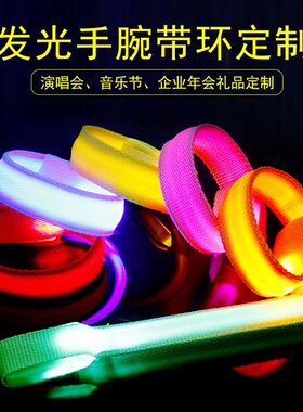 演唱会LED发光手环酒吧音乐节应援荧光手镯USB可充电活动气氛道具