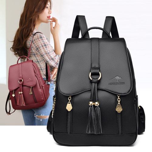 真皮双肩包女2026年新款潮流女妈妈大容量头层牛皮女士软皮背包潮