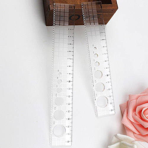 巨门文具18cm15cm圆圈波浪尺