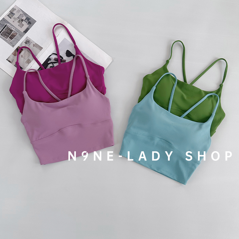 外穿运动内衣细肩带瑜伽背心女高颜值交叉美背文胸瑜伽健身训练服