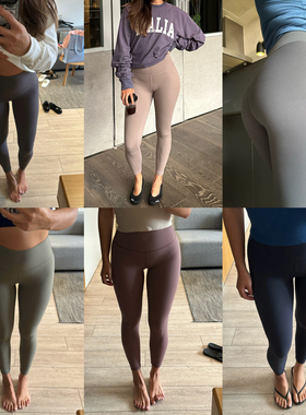 闭眼买8色双面磨毛棉无尴尬线包身纯色高腰瑜伽裤打底裤健身辣妹