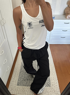 24新款欧美足球服风格football core条纹白色背心球衣辣妹包身酷