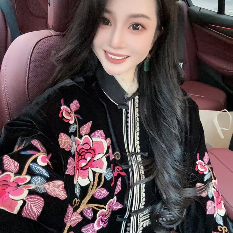 秋冬季新中式国风重工刺绣夹棉加