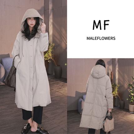 东倪MF 90白鸭绒两面穿连帽百搭休闲通勤中长款羽绒服 85D25105