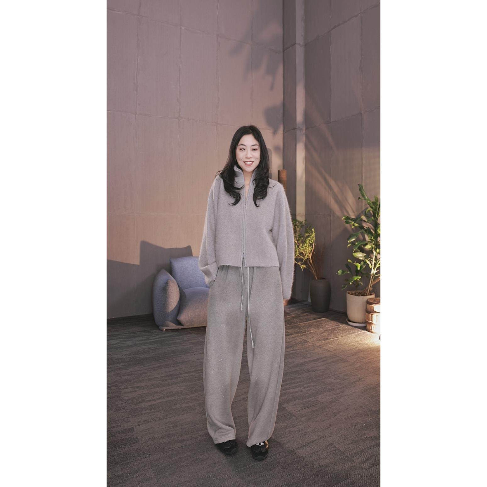 东倪MF 潮牌针织卫裤休闲极简破旧点点脏脏裤阔腿男女同款 85D686