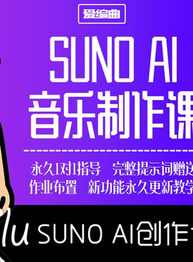 Flu老师 suno ai 编曲音乐制作课程 原创编曲教学 国际版