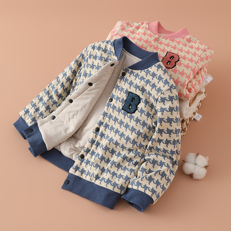冬季儿童棉服男女童加厚中大童夹棉棒球服外套保暖小学生校服神器