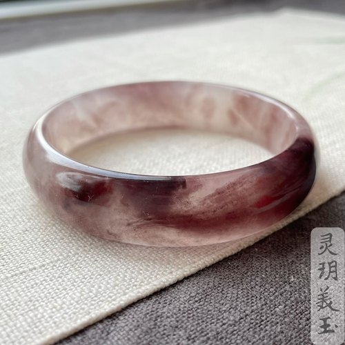 紫罗兰冰底个性女金丝玉手镯天然