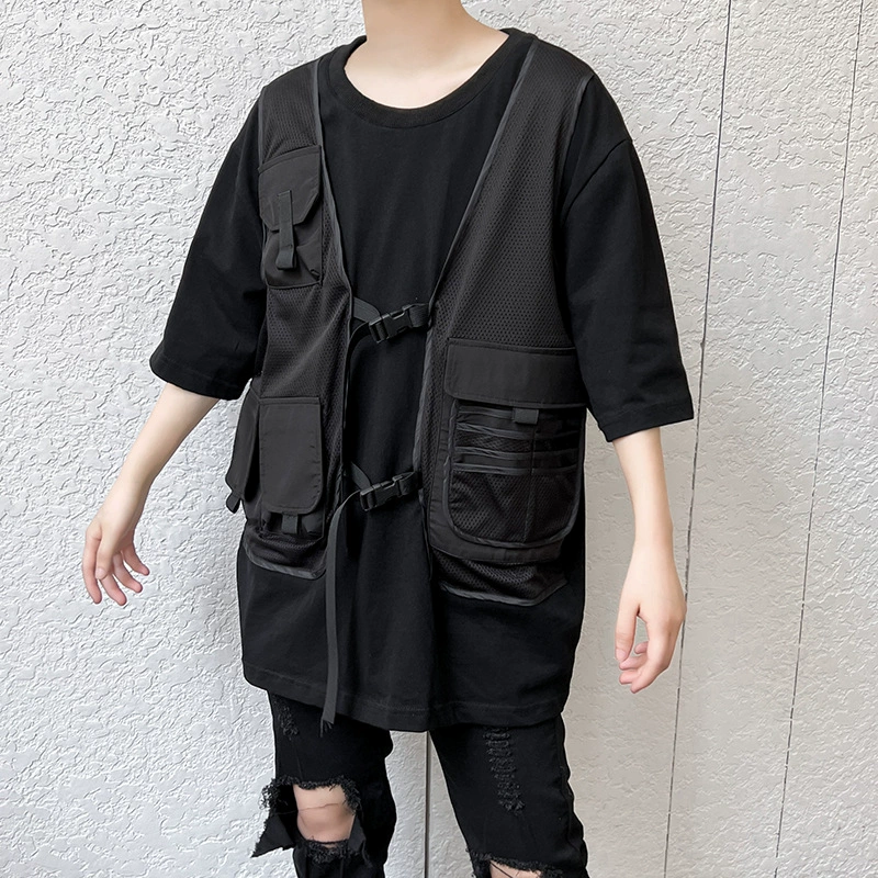 山本风暗黑系机能工装马甲