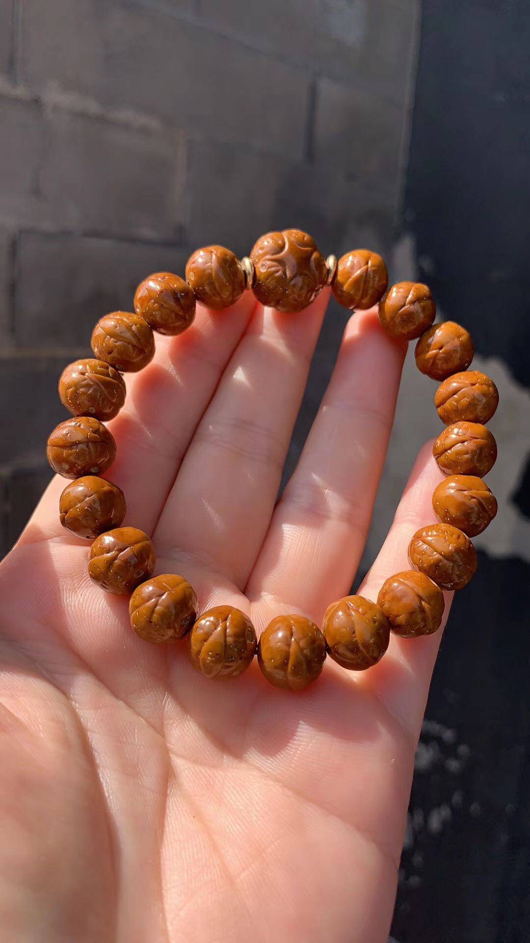 紫金鼠雕刻尼泊尔凤眼手串手持小凤眼108颗龙眼菩提文玩佛珠念珠