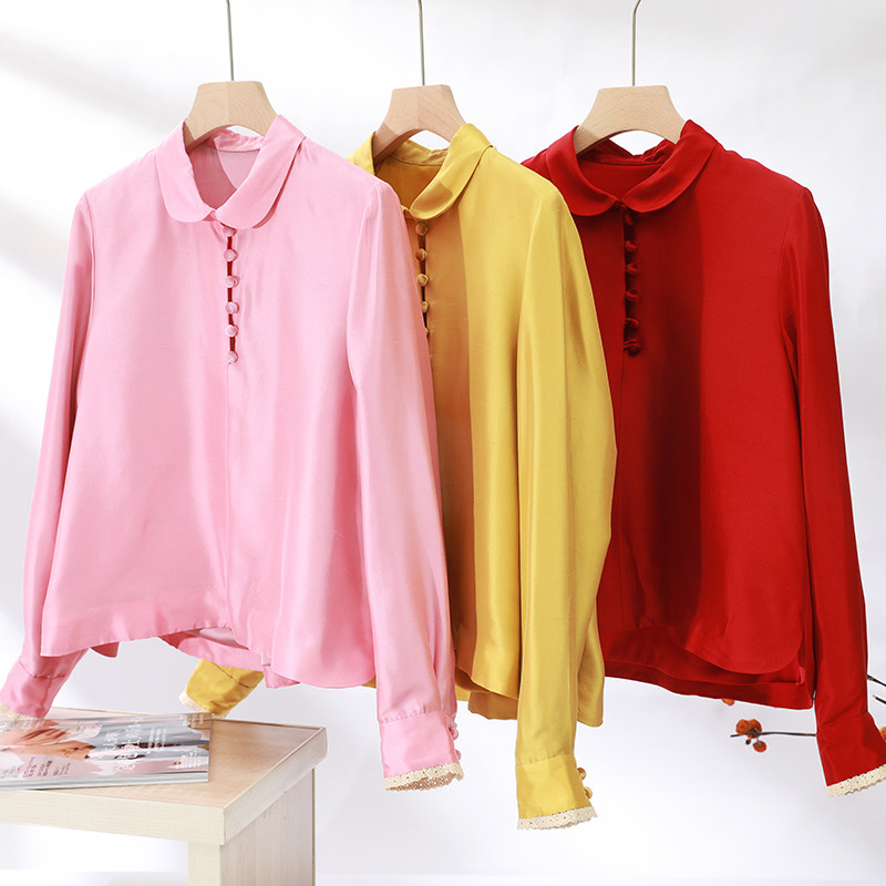 WEIMEI 2025春季新品新中式国风真丝衬衫