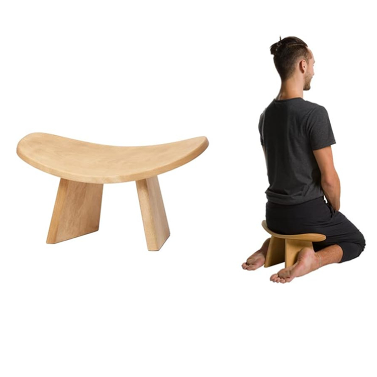 便携式人体工学实木跪坐凳冥想