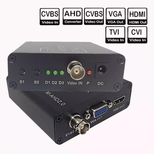 高清摄像头AHD/TVI/CVI/CVBS转HDMI/VGA/CVBS 监控视频转换器