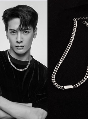 男六面磨古巴链钛钢项链