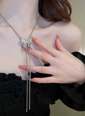 自然美感网红小众蝴蝶项链金属