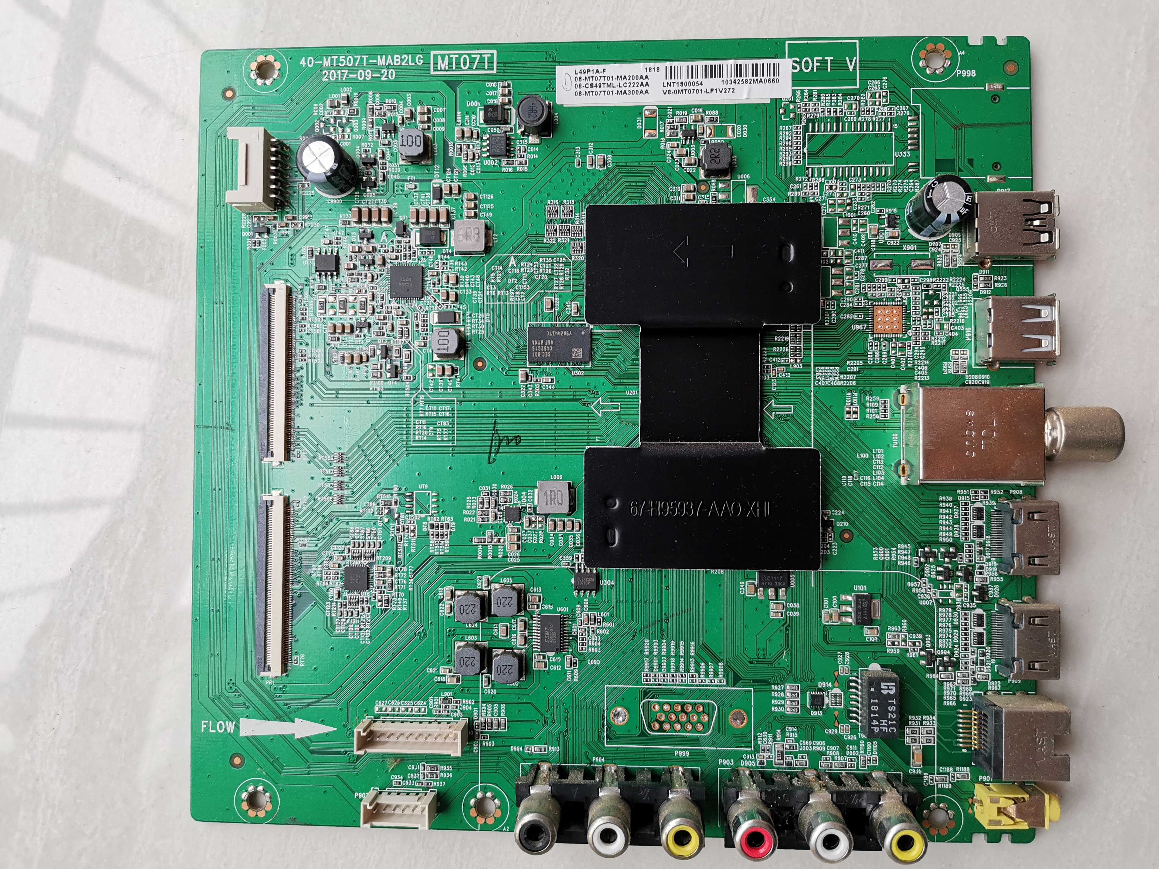 TCL原装L49P1A-F主板08-MT07T01-MA200AA 40-MT507T-emmc软件备份