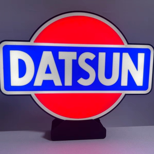 达特桑DATSUN汽车周边3D打印个性LOGO创意桌面壁挂可充电氛围灯