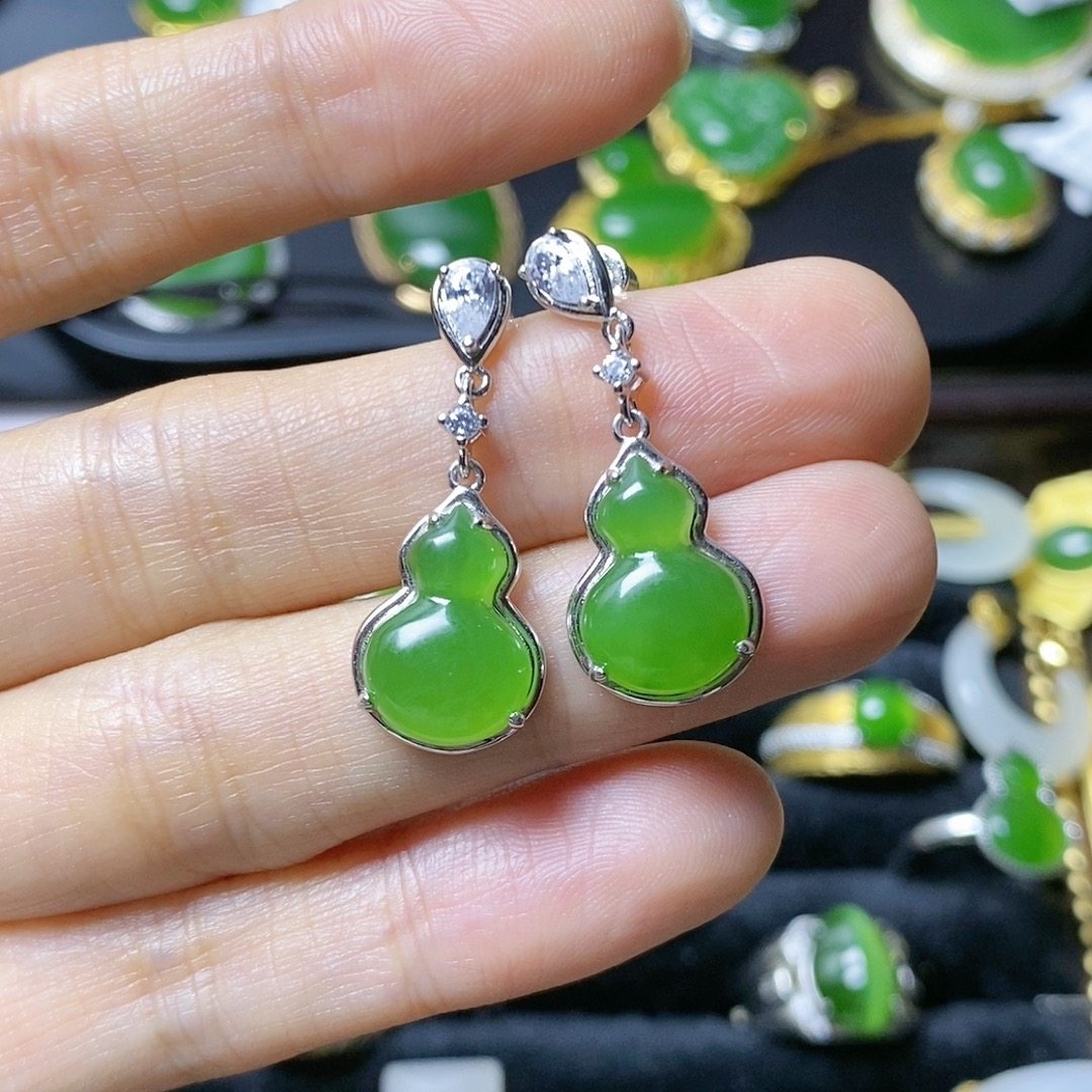 和田玉碧玉耳环,珠宝/钻石/翡翠,耳饰,淘宝优惠券,粉丝福利购,淘宝优惠卷
