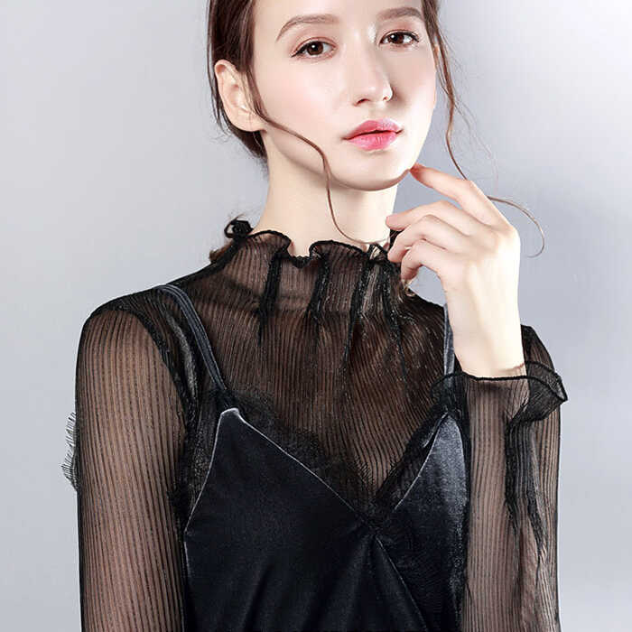 2024新款春秋装韩版女装长袖雪纺衫女上衣百搭修身显瘦打底小衫