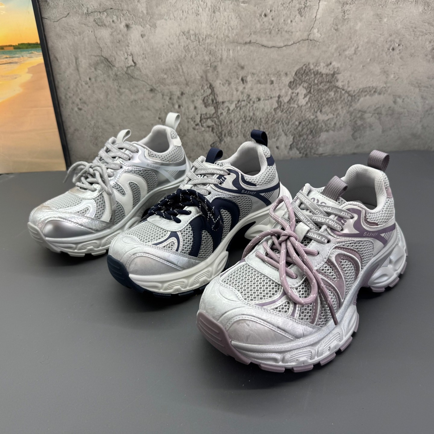 2026春季新款撤柜断码真皮厚底耐磨爆款超火网面透气运动老爹鞋女,女鞋,时尚休闲鞋,淘宝优惠券,粉丝福利购,淘宝优惠卷