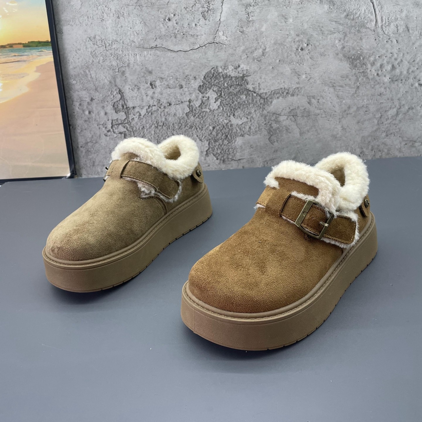 2025新款撤柜断码处理冬季厚底复古勃肯鞋加绒保暖防寒雪地女棉鞋,女鞋,时尚雪地靴,淘宝优惠券,粉丝福利购,淘宝优惠卷