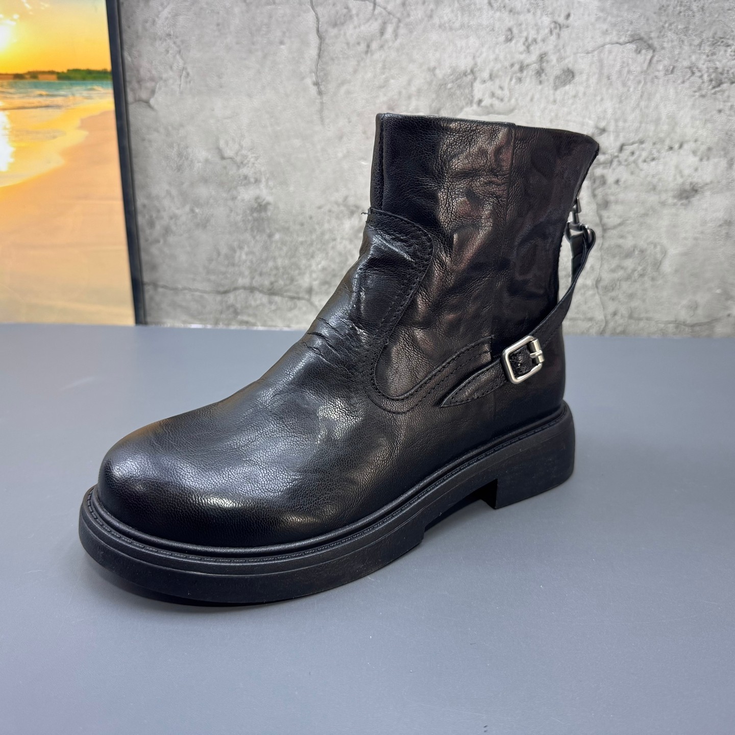 2025秋冬季新款撤柜折扣真皮低跟后拉链加绒保暖牛皮英伦马丁靴女,女鞋,马丁靴,淘宝优惠券,粉丝福利购,淘宝优惠卷