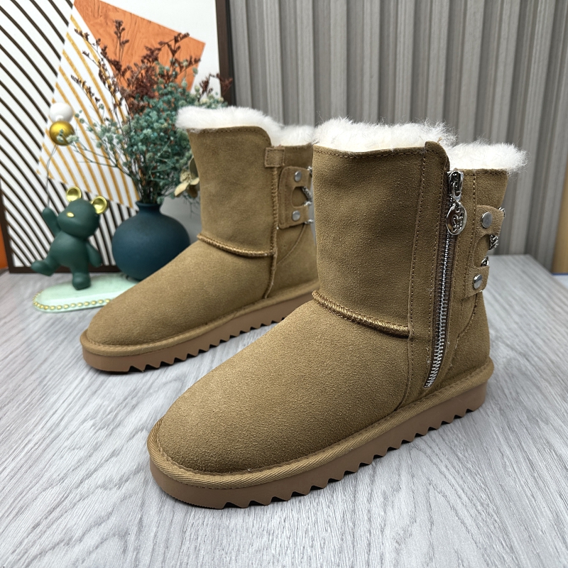 平底户外羊毛雪地靴2025新款撤柜断码处理冬季真皮套筒加厚大棉靴