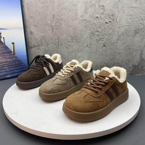 厚底德训鞋女加绒保暖大棉鞋2024新款冬季雪地靴休闲运动女鞋板鞋