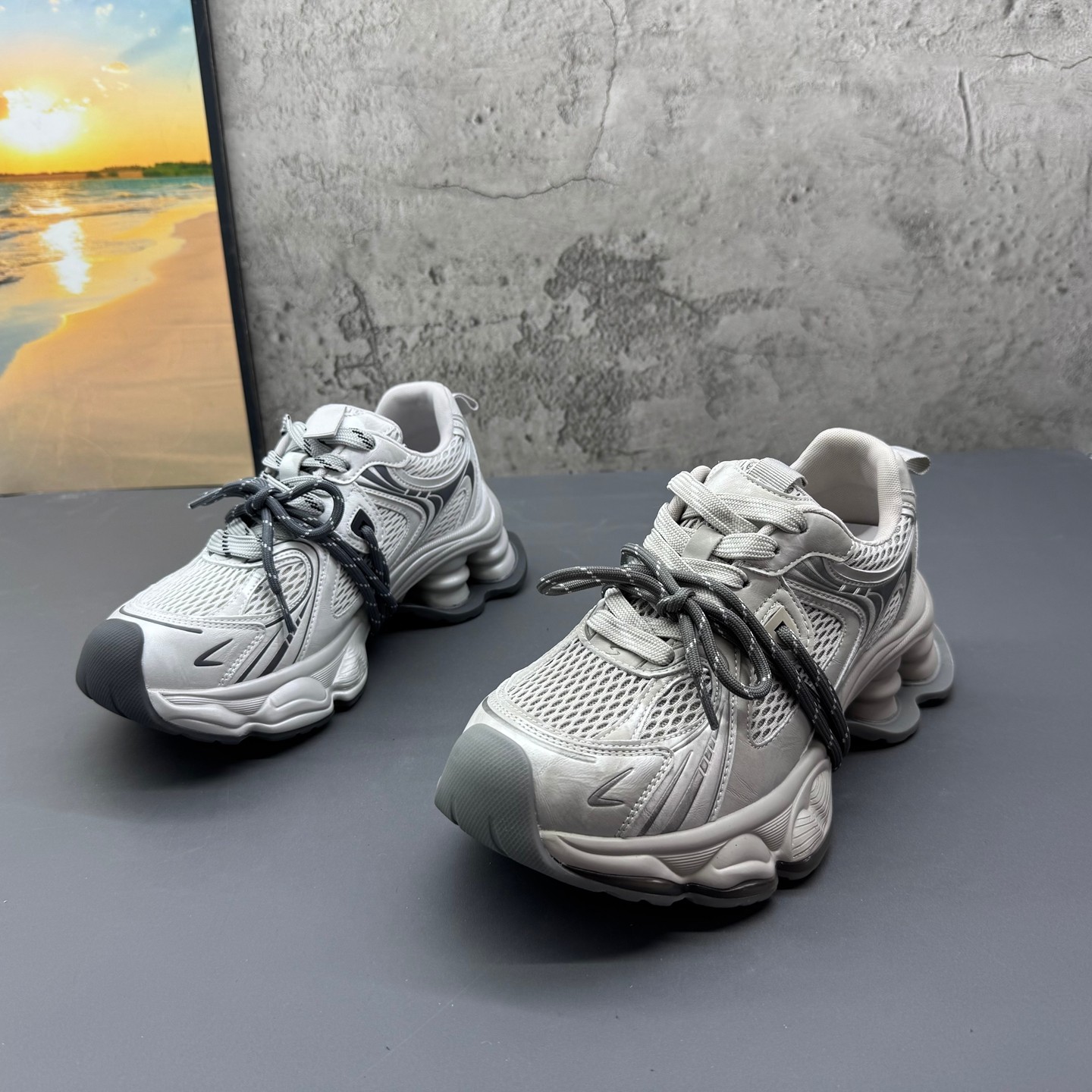 厚底网面透气老爹鞋2026春季新款撤柜断码真皮圆头系带运动鞋女鞋,女鞋,时尚休闲鞋,淘宝优惠券,粉丝福利购,淘宝优惠卷