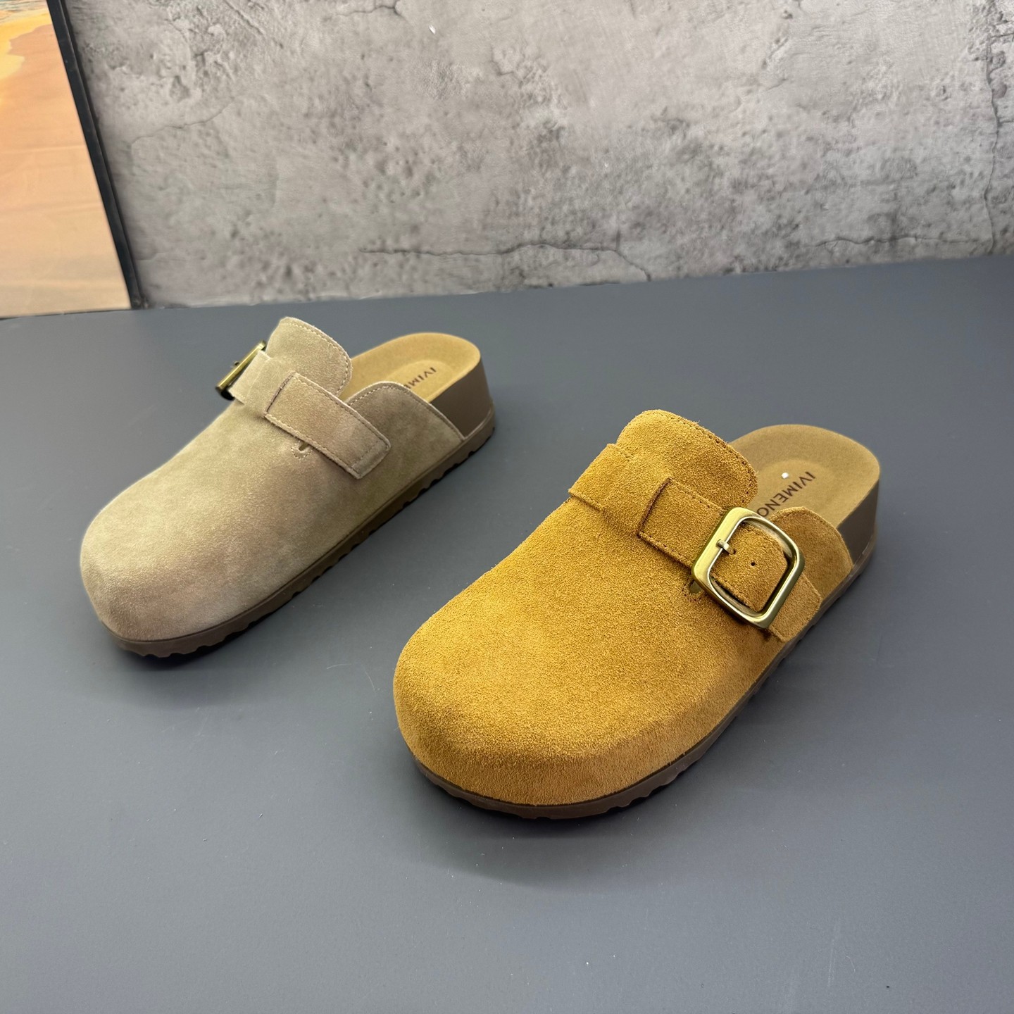 复古时尚包头半拖鞋2026春秋季新款撤柜断码真皮厚底勃肯鞋女拖鞋,女鞋,包头拖,淘宝优惠券,粉丝福利购,淘宝优惠卷