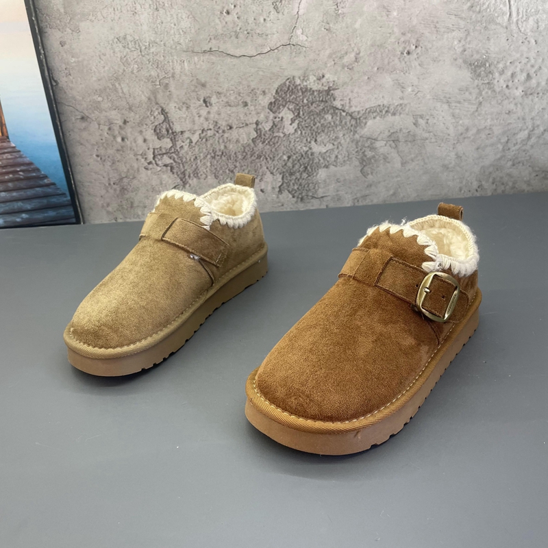 2025撤柜断码秋冬季新款女鞋平底复古加绒保暖勃肯鞋时尚女棉鞋