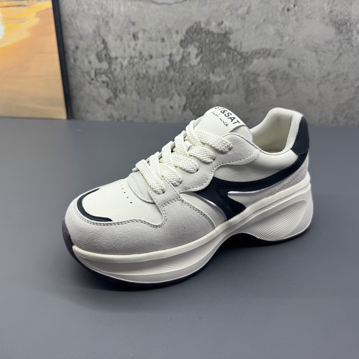 2026春季新款撤柜断码真皮厚底增高韩版学院风跑步运动鞋休闲女鞋,女鞋,时尚休闲鞋,淘宝优惠券,粉丝福利购,淘宝优惠卷