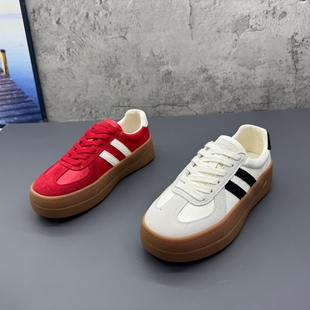 网红超火德训鞋工厂撤柜处理2026春季新款真皮韩版平底学院风女鞋