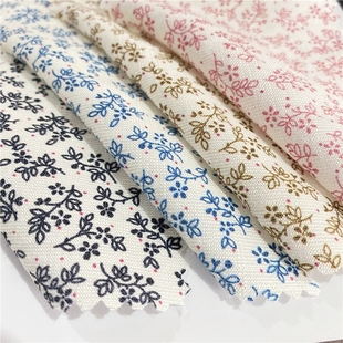 新款小花单丝麻布料碎花做衬衫裙子大肠发圈童装棉衣裙子面料半米