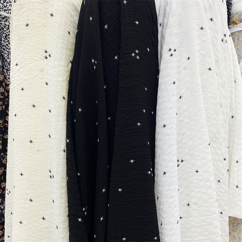 爆款星空皱皱格面料女春夏衬衫居家服睡衣连衣裙半身裙子服装布料