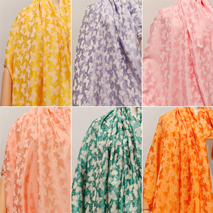 仿真丝缎面提花布料做礼服裙装发圈手工箱包抱枕涤纶氨纶混纺面料