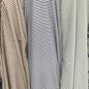 高档细条纹不透服装布料做阔腿裤子衬衫连衣裙手工饰品平纹缎面料
