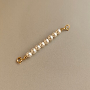 RUK原创外单多宝珍珠彩石项链延长链不规则加成链金链配饰多功能