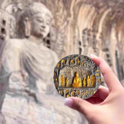 龙门石窟佛像立体浮雕冰箱贴礼物