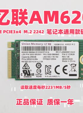 忆联想AM620 256G512GNVME M.2 2242台式机笔记本电脑固态硬盘SSD
