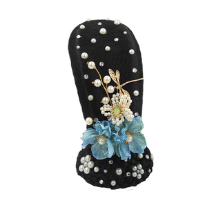 新款舞蹈百搭古典舞头饰琉璃蓝色花舞台演出服舞蹈通用发饰定制