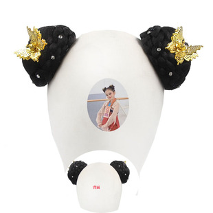 古典舞独舞剧目飞鸟髻头饰古风丫鬟宫女演出表演艺考假发发髻定制