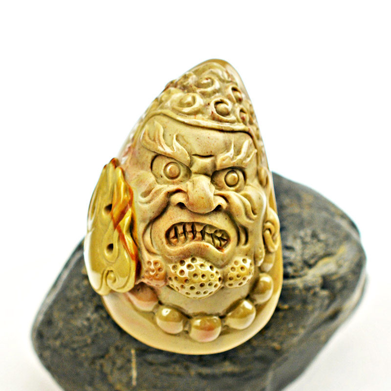 吊坠精雕不动明王天然阿拉善戈壁玉奇石玛瑙男女士毛衣链外挂饰品