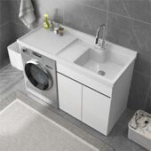 洗衣机柜一体柜阳台柜蜂窝铝定制洗衣柜组合柜洗衣池台盆一体柜