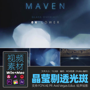 视频素材特效4K晶莹剔透大光斑fcpx/Ae/Pr/Avid/Vegas/Edius/绘声