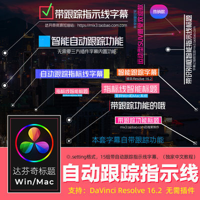 达芬奇RESOLVE 16.2 字幕Call Out自动跟踪指示线视频素材标题