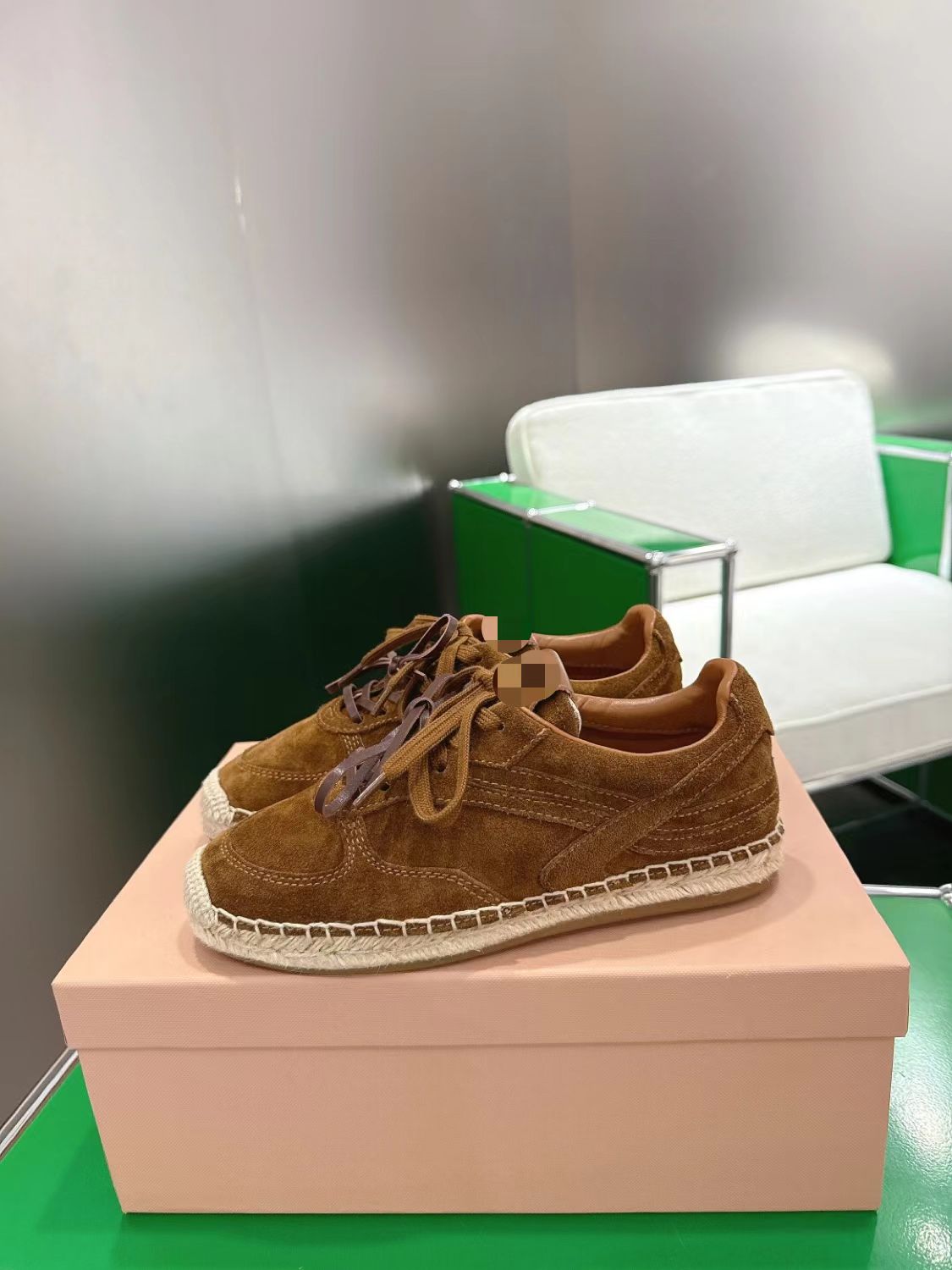 时尚真皮双绑带复古编织德训鞋女25新款磨砂牛皮运动休闲渔夫板鞋