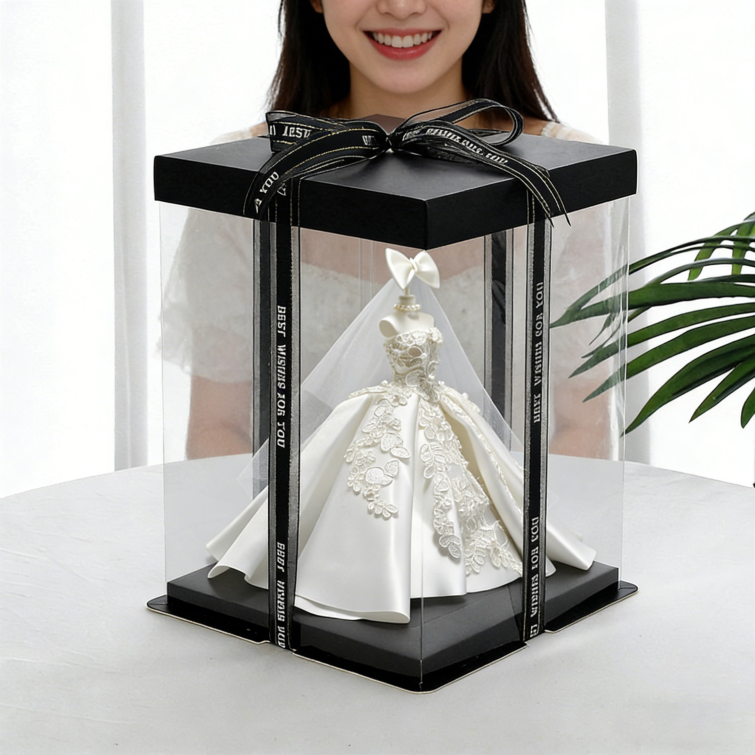 高级感新娘重工刺绣婚纱礼盒