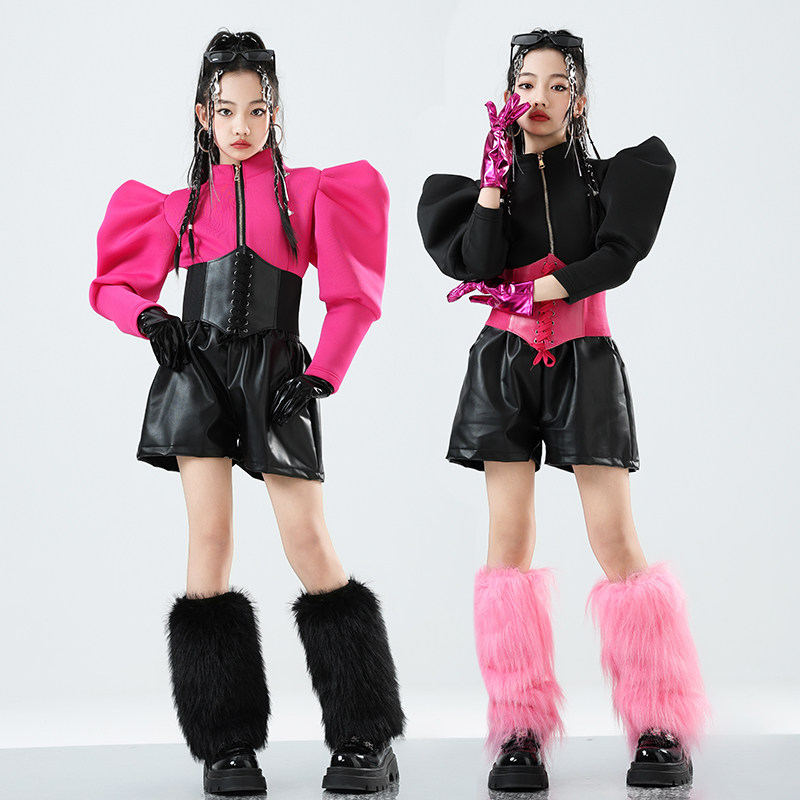 模特t台走秀个性表演服少儿星光游乐园套装多巴胺糖果色舞蹈服潮